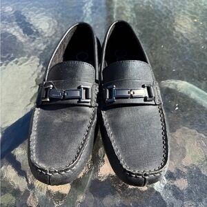 Calvin Klein Black Textured Loafers
